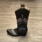 Brown & Turquoise boot Vase