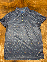 NAVY PRINT POLO