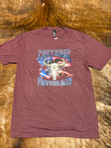 MAROON PATRIOTIC CFD SKULL T-SHIRT