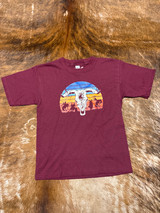 MAROON SKULL T-SHIRT