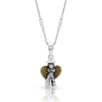 Cowboy Angel Pendant Necklace