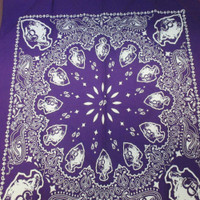 Purple & White Paisley Bandana