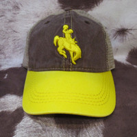 Brown & Gold Mesh Dad Cap