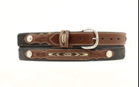 Boy's Black Southwestern Leather Belt