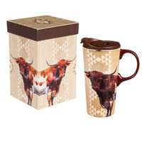 Long Horn Ceramic Travel Cup