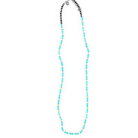 Turquoise Tube & Ivory Beaded Necklace