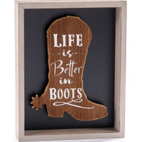 Cowboy Boot Silhouette Desk Block