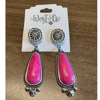 Concho Pink Post Earrings