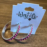 West And Company Pink Hoop Earring