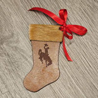 Leather Wyoming Stocking Ornament