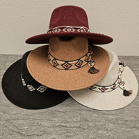 Aztec Trim Band  Fabric Panama Hat