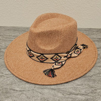 Aztec Trim Band  Fabric Panama Hat