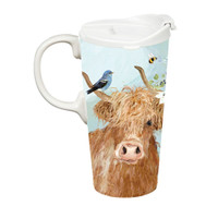 Cow Ceramic Travel Cup