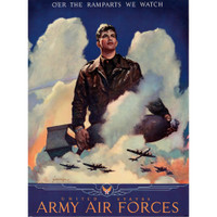 O'er The Ramparts We Watch" US Vintage Military Metal Sign