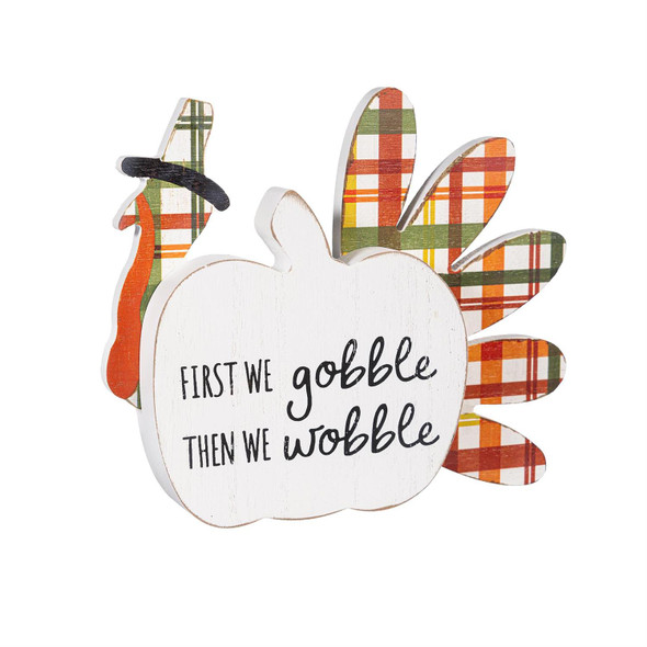 Wooden Turkey Pumpkin Sign