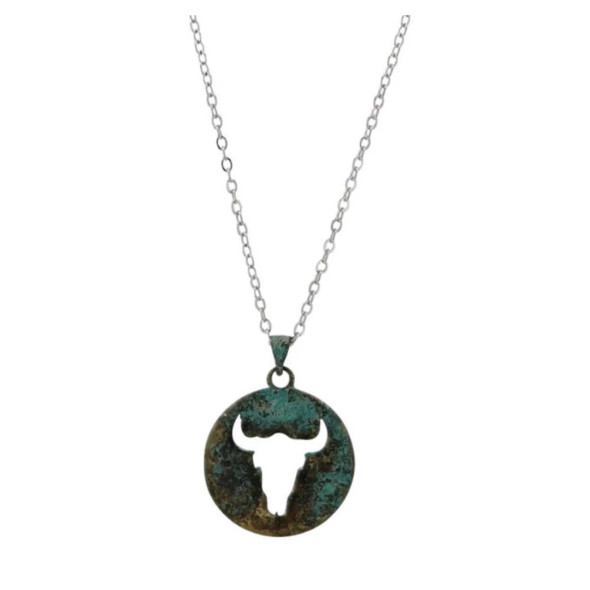 Vintage Nickel Attitude Buffalo Necklace