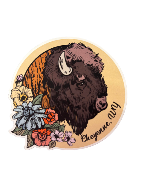 Large Cheyenne Wyoming Bison Decal