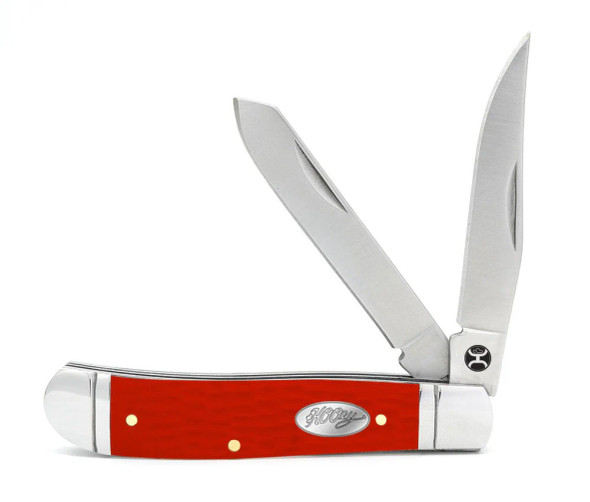 Large Red Jig Bone Trapper Knife