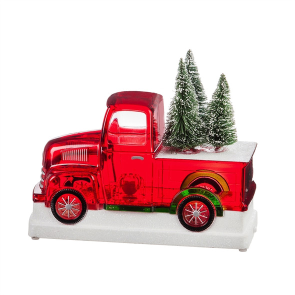 Holiday Shimmer LED Red Truck Table Decor