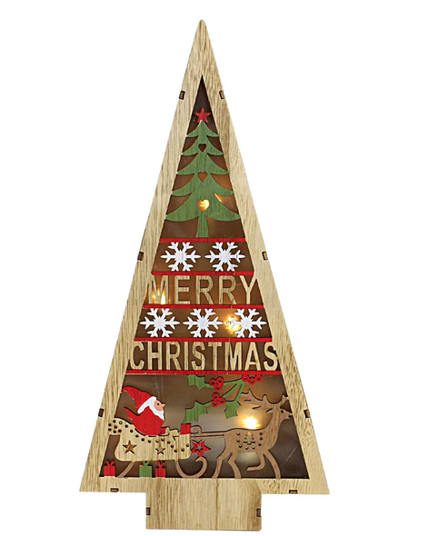 Santa LED Lit Plaque