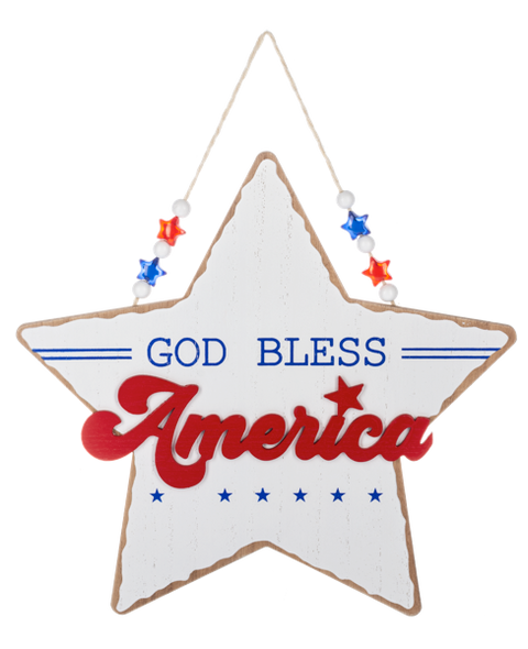 Patriotic Star Hanging Plaque