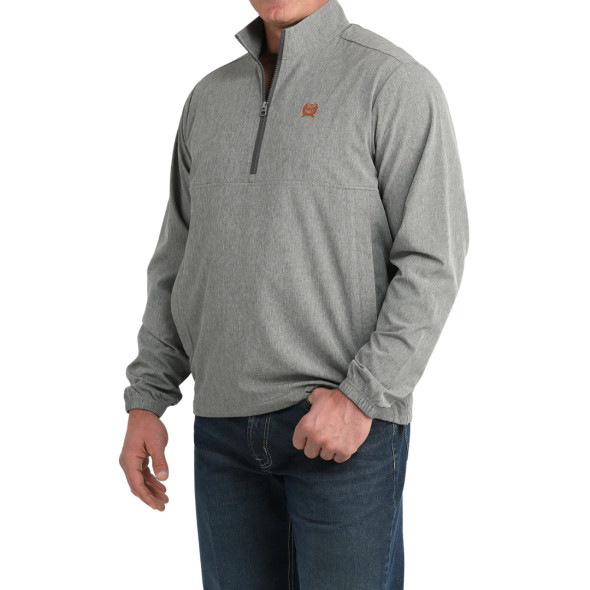 Gray Half Zip Windbreaker Pullover