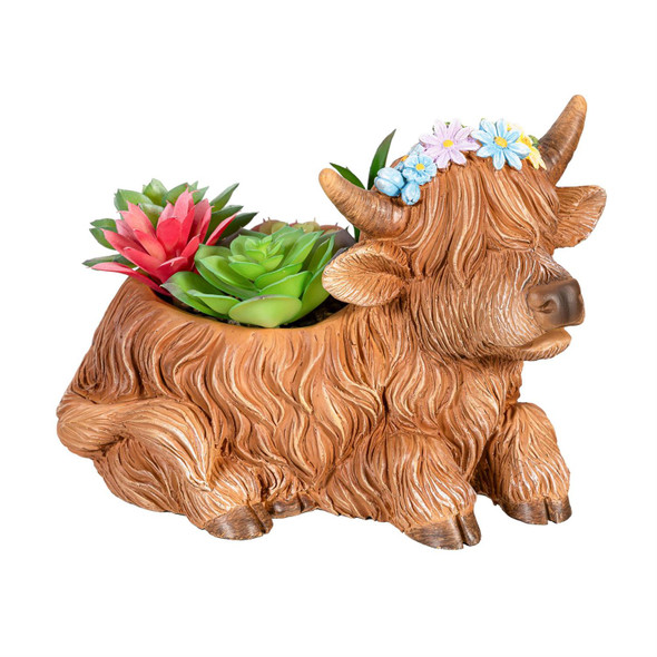 Highland Cow Faux Floral Table Décor