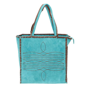 Laredo Boot Stitch Turquoise Tote