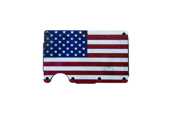 American Flag RFID Money Clip Card Holder
