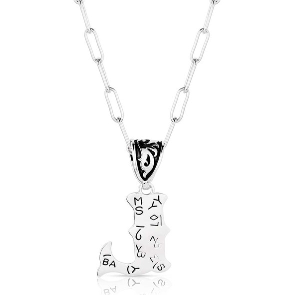 Engraved L Initial Necklace