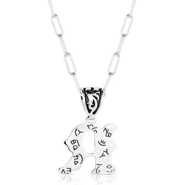 Engraved R Initial Necklace