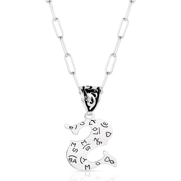 Engraved S Initial Necklace