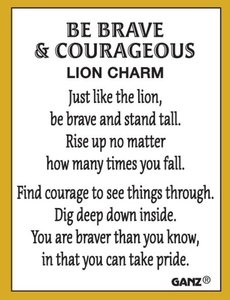 Be Brave & Courageous Lion Charm