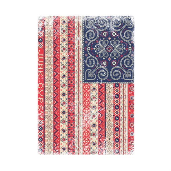 Boho Americana Flag Metal Wall Sign