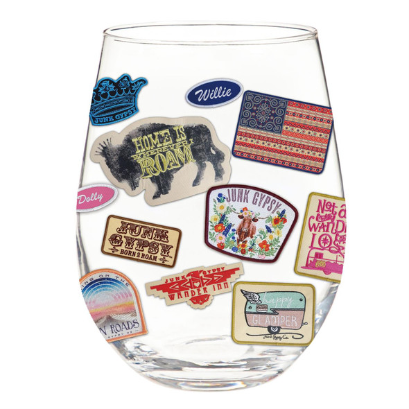 Americana Boho Stemless Wine Glass