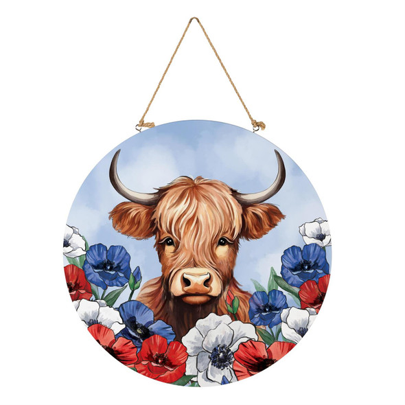 Patriotic Highland Cow Décor