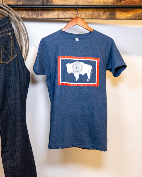 Navy Wyoming Flag T-Shirt