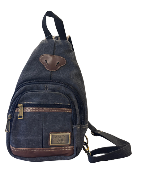 Black Canvas Sling Backpack