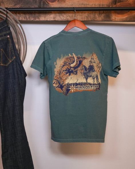 Green Morning Star American Indian Village T-Shirt