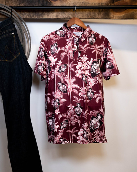 Maroon Arrowhead Hawaiian Shirt