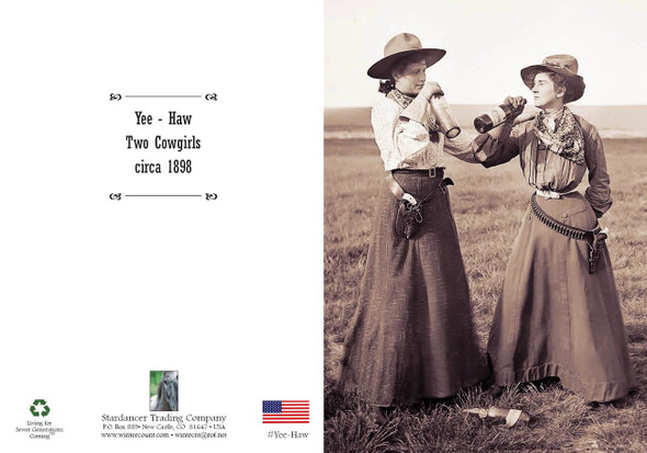 Yee - Haw Two Cowgirls Greeting Card