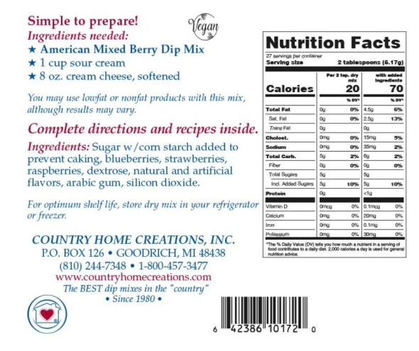 American Mixed Berry Dip Mix
