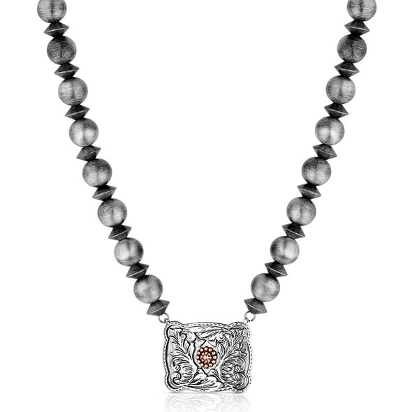Cowgirl Pearls Buckle Necklace