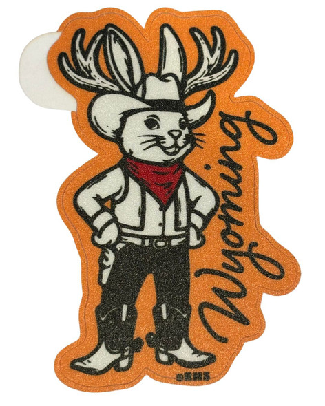Mini Orange Wyoming Jackalope Decal