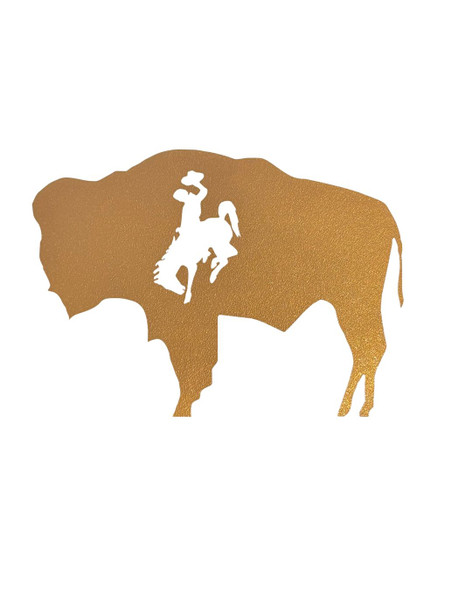 Metallic Gold 4" Wyoming Bison Decal