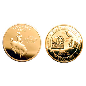 Gold Wyoming Steamboat Collectible Coin