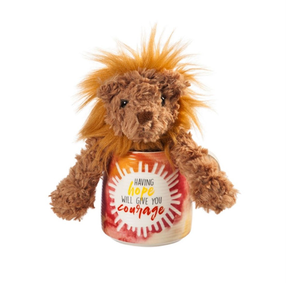 Ceramic Cup with Plush Lion