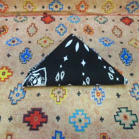 Black & White Paisley Arrowhead Bandana