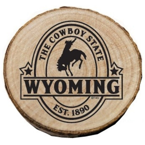 Real Wood Wyoming Tree Ring Magnet