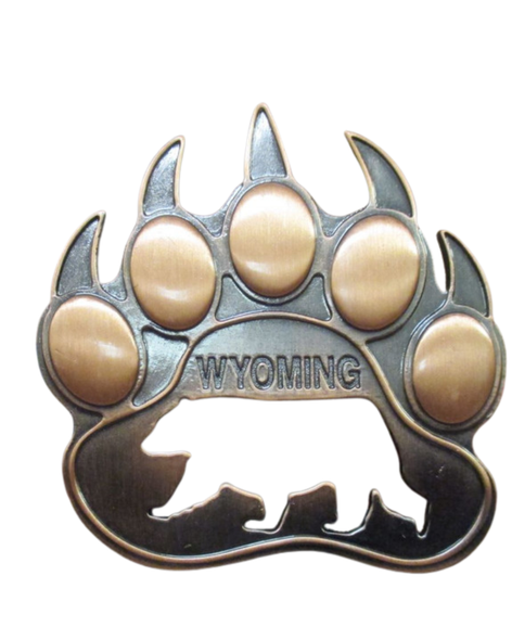 Wyoming Bear Paw Bottle Opener Magnet